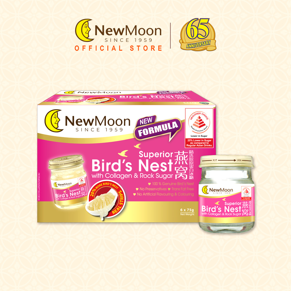 New Moon Superior Bird's Nest with Collagen and Rock Sugar 75g x 6