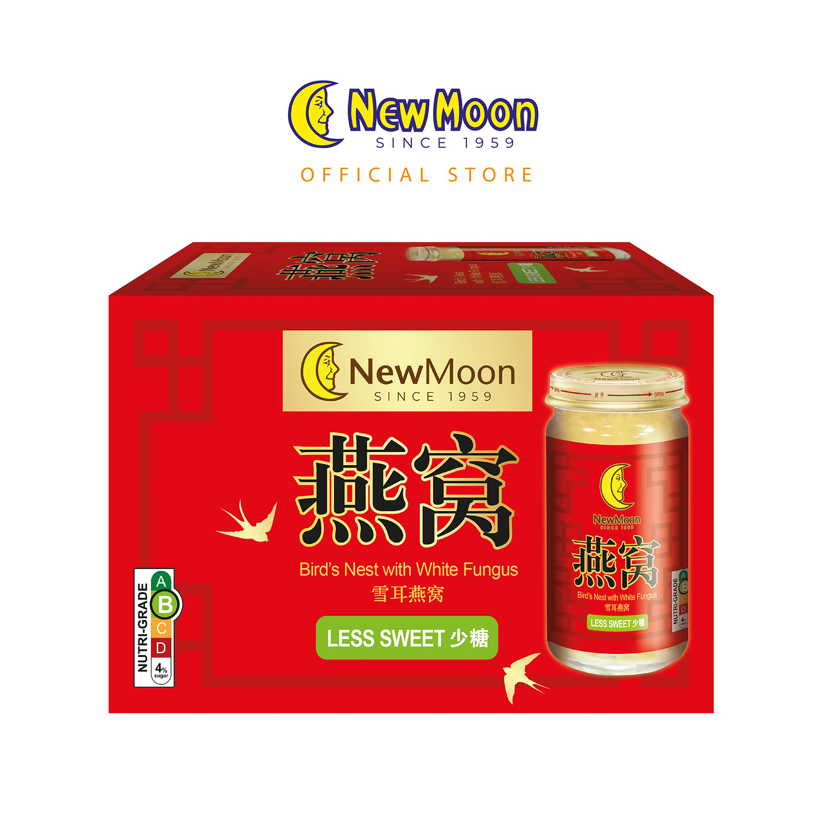 [Less Sweet] New Moon Bird's Nest with White Fungus & Rock Sugar 150g x
